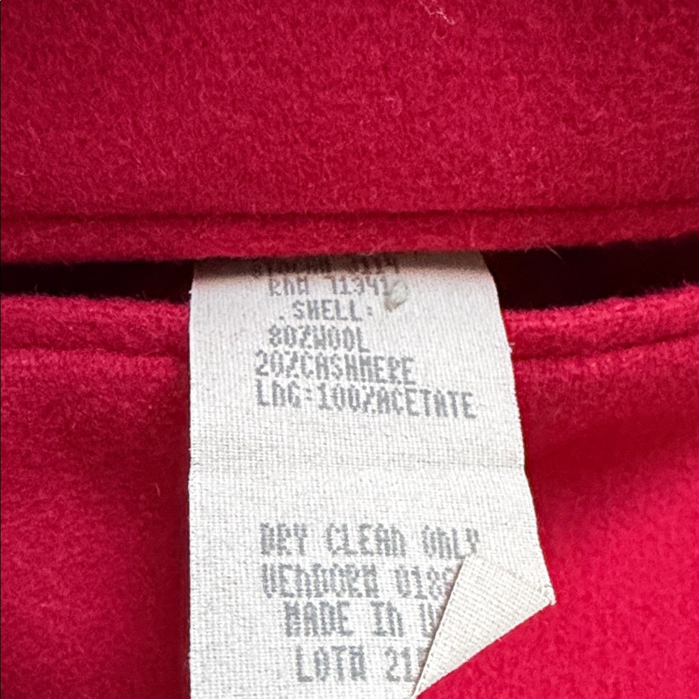 L.L. Bean Women's Wool & cashmere Red Blazer size 14P - Picture 5 of 5